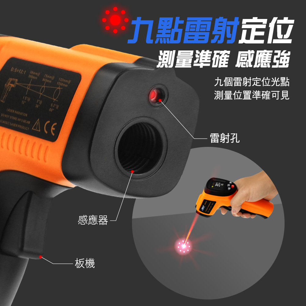 21 1500mm1512   STARE INTO   PRODUCTACE九點雷射定位測量準確 感應強九個雷射定位光點測量位置準確可見感應器-板機雷射孔
