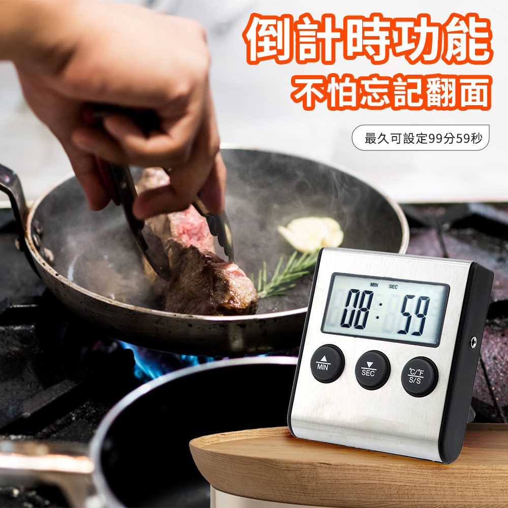 倒計時功能不怕忘記翻面最久可設定99分59秒MINMIN SESEC་°C/°FS/S