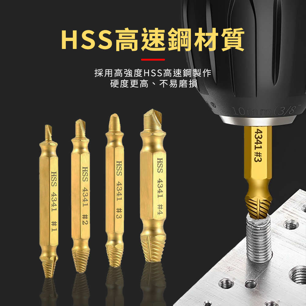 HSS高速鋼材質採用高強度HSS高速鋼製作硬度更高、不易磨損10mm (3/84341 3HSS 4341 #4HSS 4341 #3HSS 4341 #2HSS 4341 #1