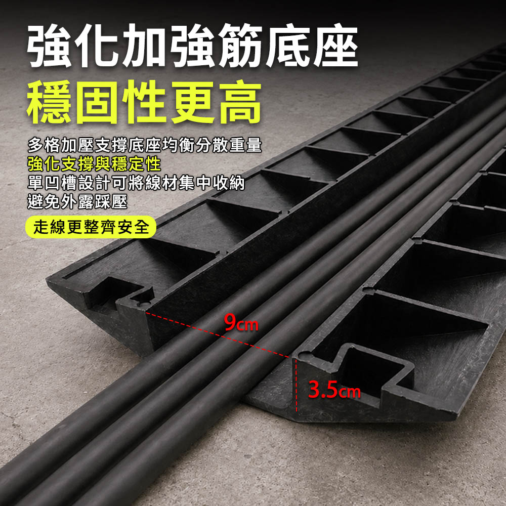 強化加強筋底座穩固性更高多格加壓支撐底座均衡分散重量強化支撐與穩定性單凹槽設計可將線材集中收納避免外露踩壓走線更整齊安全